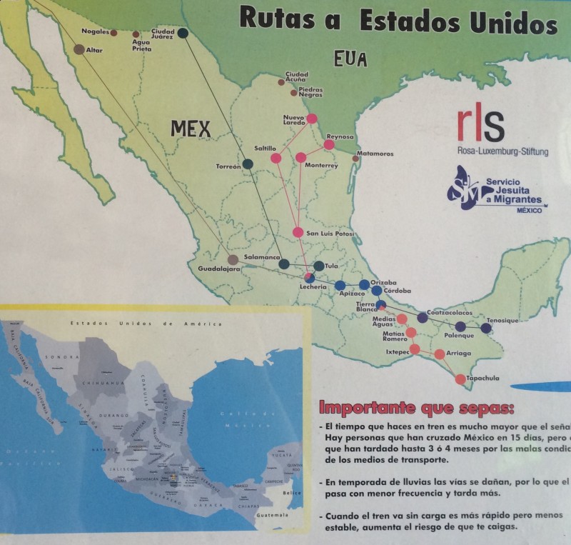 Migration Routes through México. Fray Matias de Córdova Human Rights Center. Tapachula, México. 04 August 2015. Photo by Vanessa Vargas.