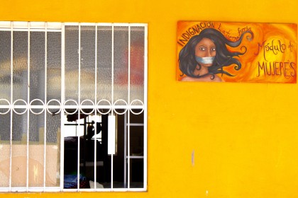 Women's quarters and mural at 'La 72: Hogar – Refugio Para Personas Migrantes.' Tenosique, Tabasco, México. Photo by Rachel Russell.