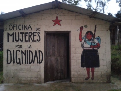 Mural at Oventik: an autonomous Zapatista caracol. Chiapas, México. Photo by Emily Pryor